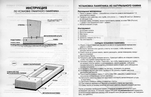 Инструкция по установке памятника г. Ярцево